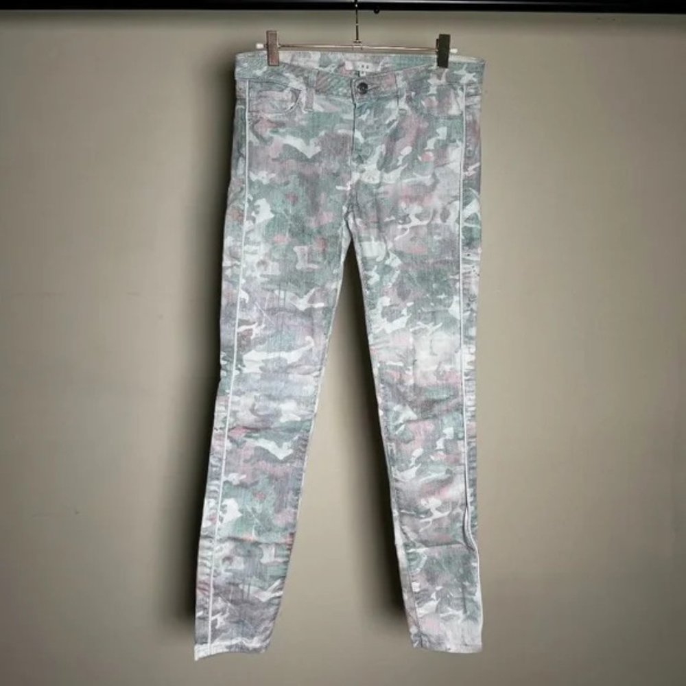 IRO Pale Camo Light Wash Denim Straight Leg Jeans Womens Size 27